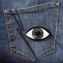 Aufnäher - Auge - weiß-schwarz 8,5 cm - Sticker