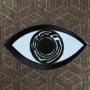 Aufnäher - Auge - weiß-schwarz 8,5 cm - Sticker