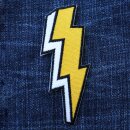 Aufnäher - Blitz - gelb-weiß - Patch