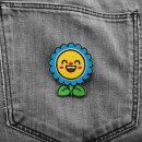 Aufnäher - Blume - lachend - Patch