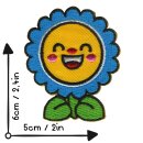 Aufnäher - Blume - lachend - Patch