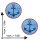 Patch - Anchor - small white-blue striped - Set of 2