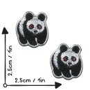 Aufnäher - Panda - mini schwarz-weiß 2er Set - Patch