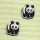Aufnäher - Panda - mini schwarz-weiß 2er Set - Patch