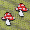 Aufnäher - Pilz - Fliegenpilz rot-weiß klein 2er Set - Patch
