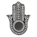 Teelichthalter aus Holz Hamsa 01 groß geschnitzter...