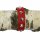 Leather-Bracelet with studs 1-row - red