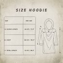 Sweater with hood - two layers - waterfall collar - black-gray - jersey