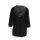 Sweater with hood - two layers - waterfall collar - black-gray - jersey