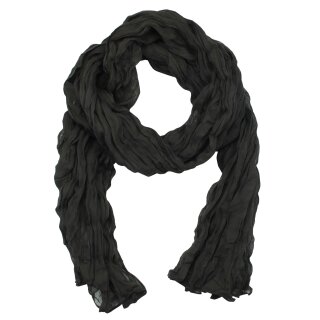 Baumwolltuch - Pareo - Sarong - Plisse Optik - schwarz - Baumwolle