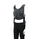 Croptop - black and white - stone washed - used look - jersey