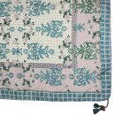 Seidentuch mit Troddeln - 100x100 cm - rosa-grau-blau -...