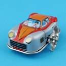 Tin toys - racing cars - space invader - orange white - wind-up car