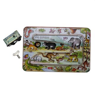 Tin toys - fairway with car - Zoo Express Set - including wind-up car
