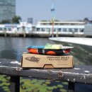 Tin toys - Small recycling boat - Candle boat - Pop pop pop boat made of tin