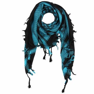 Kufiya - Stars black - turquoise - Shemagh - Arafat scarf