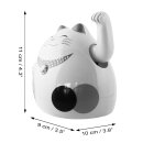 Glückskatze - Maneki-neko - rundliche Winkekatze 11 cm - weiß