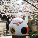 Glückskatze - Maneki-neko - rundliche Winkekatze 11 cm - weiß