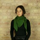 Cotton scarf fine & tightly woven - dark green - squared kerchief
