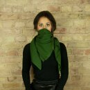 Cotton scarf fine & tightly woven - dark green - squared kerchief