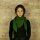 Cotton scarf fine & tightly woven - dark green - squared kerchief
