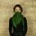 Cotton scarf fine & tightly woven - dark green - squared kerchief