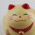 Glückskatze - Maneki-neko - rundliche Winkekatze 11 cm - beige