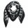 Cotton Scarf - Skeleton & Skulls black - white - squared kerchief