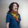 Palituch - schwarz - Tie dye-Batik-bunt 01 - Kufiya PLO Tuch