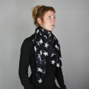 Baumwolltuch - Sterne 8 cm schwarz - weiß - quadratisches Tuch