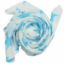 Cotton scarf - Stars 8 cm white - blue-light - squared...