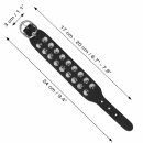 Leather-Bracelet with studs 2-row - black