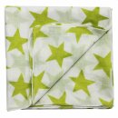 Cotton scarf - Stars 8 cm white - green-light - squared kerchief