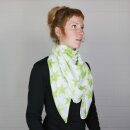 Cotton scarf - Stars 8 cm white - green-light - squared kerchief