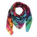 Cotton Scarf - Skulls 1 tie dye - black - squared kerchief