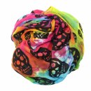 Cotton Scarf - Skulls 1 tie dye - black - squared kerchief