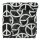 Baumwolltuch - Peace Muster 10 cm schwarz - weiß - quadratisches Tuch