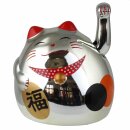 Roundish lucky cat - Maneki Neko - Waving cat - 8 cm -...