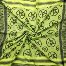 Kufiya - Pentagram green-bright green - black - Shemagh - Arafat scarf