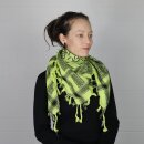 Kufiya - Pentagram green-bright green - black - Shemagh - Arafat scarf