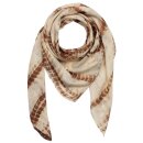 Cotton Scarf - Bamboo - brown tie dye - squared kerchief