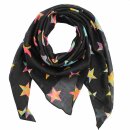 Cotton Scarf - Stars 8 cm black - Tie dye multicoloured - squared kerchief