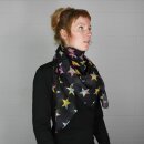 Cotton Scarf - Stars 8 cm black - Tie dye multicoloured - squared kerchief