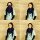 Kufiya - black - dark-dark purple - Shemagh - Arafat scarf