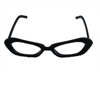 glitzernde Partybrille - schwarz & schwarz - Spaßbrille