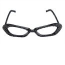 glitzernde Partybrille - silber & schwarz-transparent...