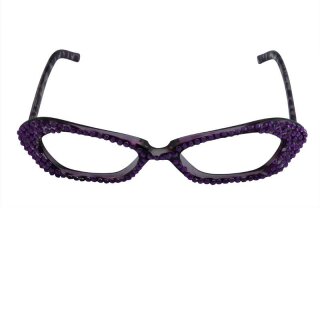 glitzernde Partybrille - lila & lila-transparent gemustert - Spaßbrille