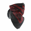 Bandana Tuch - Paisley Muster 02 - schwarz - rot - quadratisches Kopftuch
