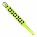 Leather-Bracelet with studs 2-row - neon-yellow