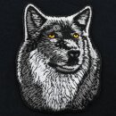 Aufnäher - Wolf - Wolfsgesicht gelbe Augen - Patch